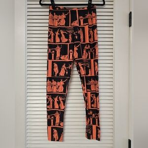 Orange & Black Greek Toga Party Leggings